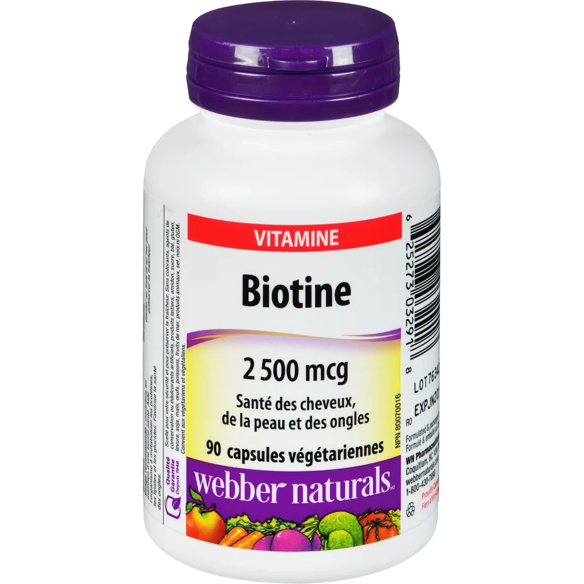 Suplemento de Biotina 2500 mcg Webber