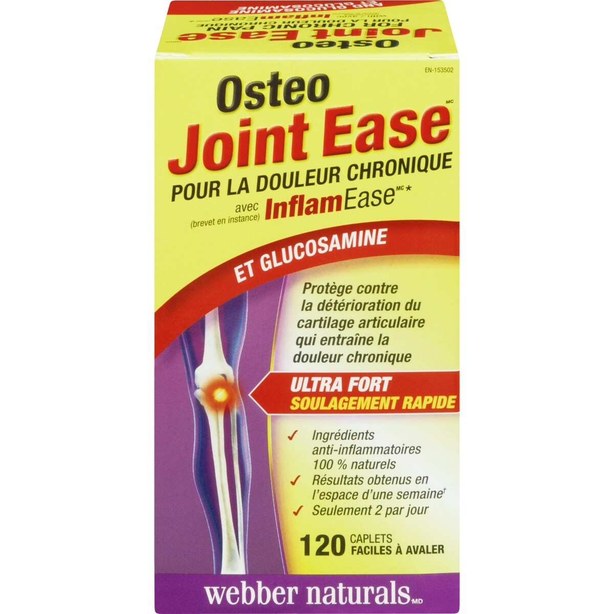 Suplemento Osteo Joint Ease con InflamEase y Glucosamina Webber