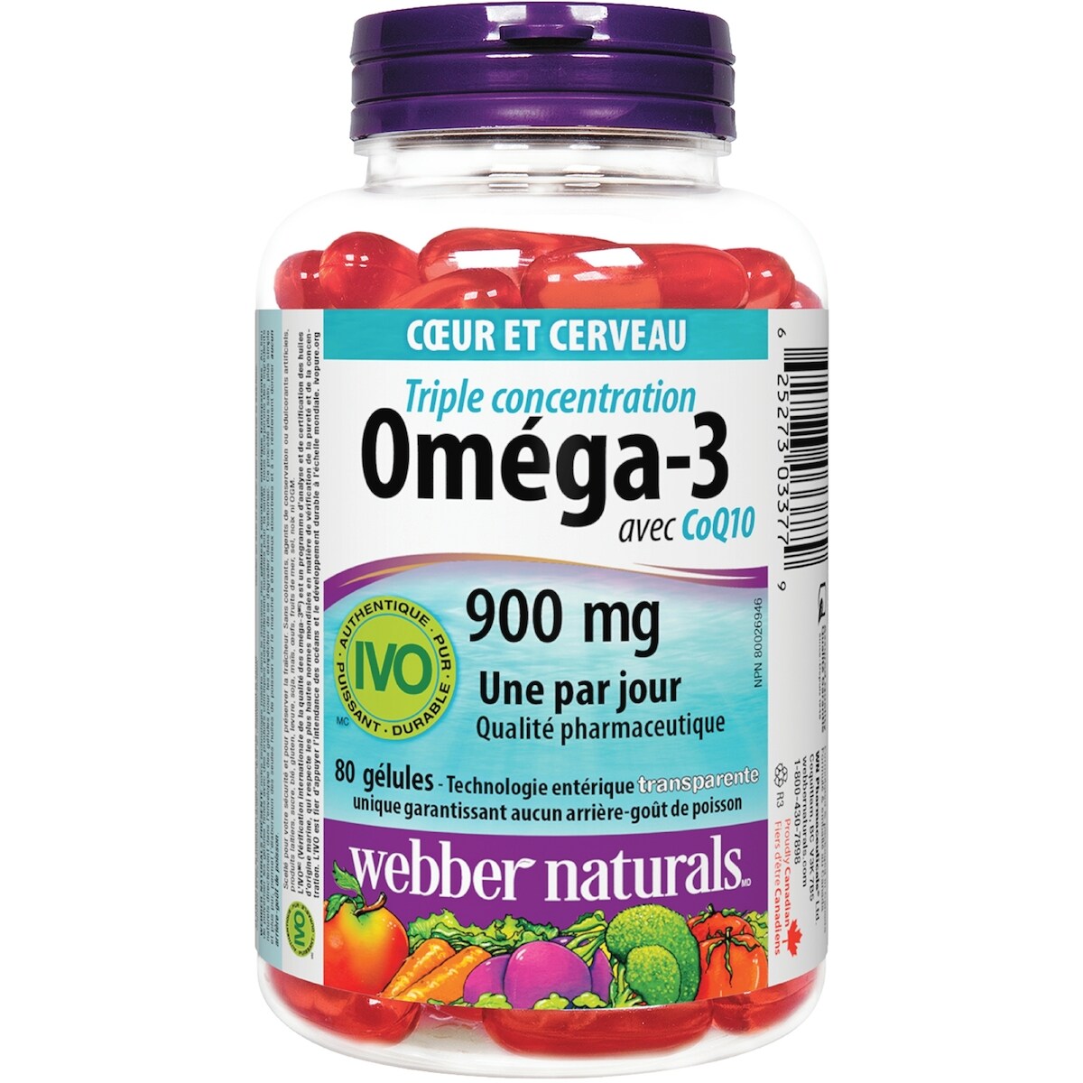 Suplemento Omega-3 Triple Concentración CoQ10 EPA/DHA 900 mg Webber