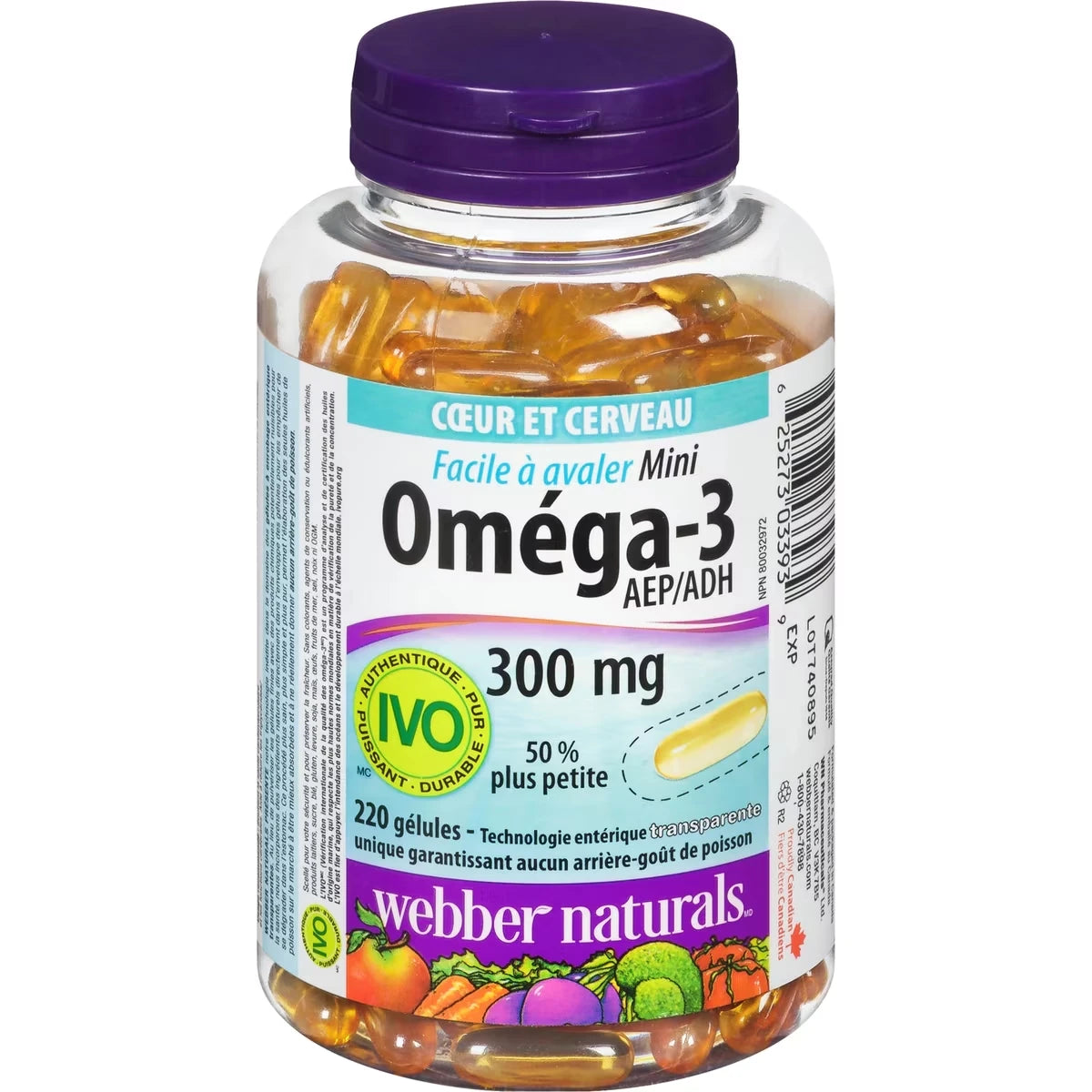 Mini Omega-3 Fácil de Tragar EPA/DHA 300 mg Webber