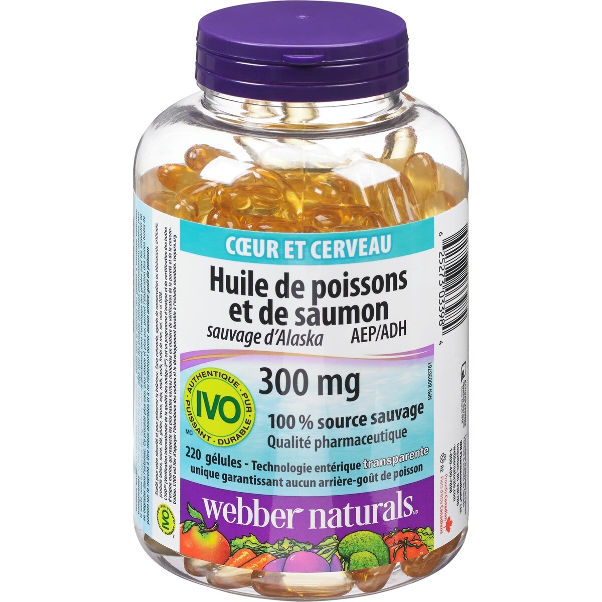 Aceite de Pescado y Salmón Salvaje de Alaska EPA/DHA 300 mg Webber