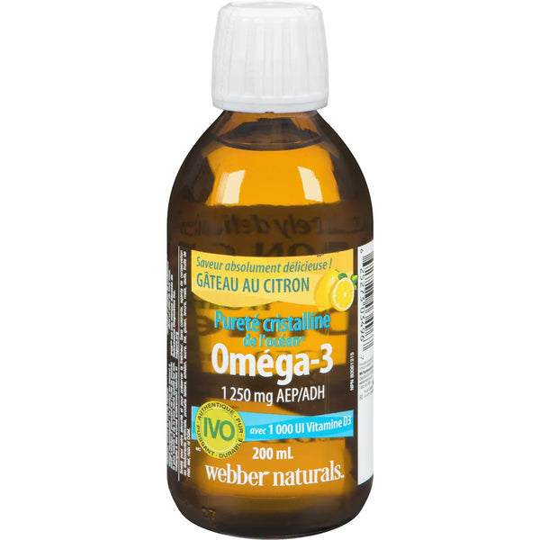 Omega-3 con Vitamina D 1000 UI Sabor Limón 250 mg Webber