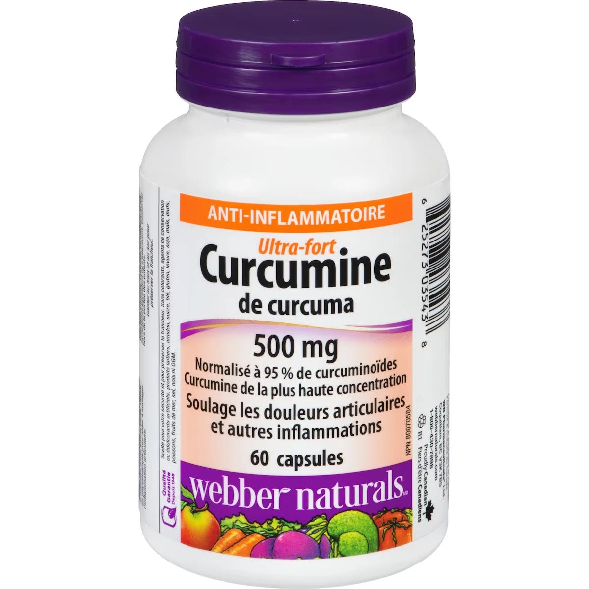 Suplemento Curcumina de Cúrcuma Extra Fuerte 12.5 mg Webber