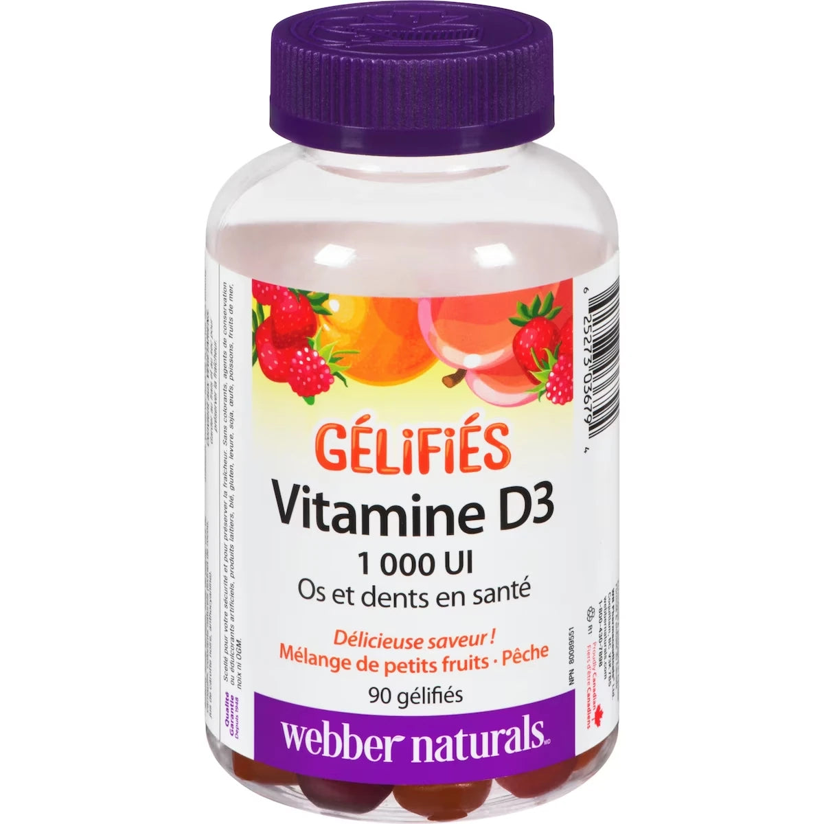 Vitamina D 1.000 UI Frutos Rojos y Durazno Webber
