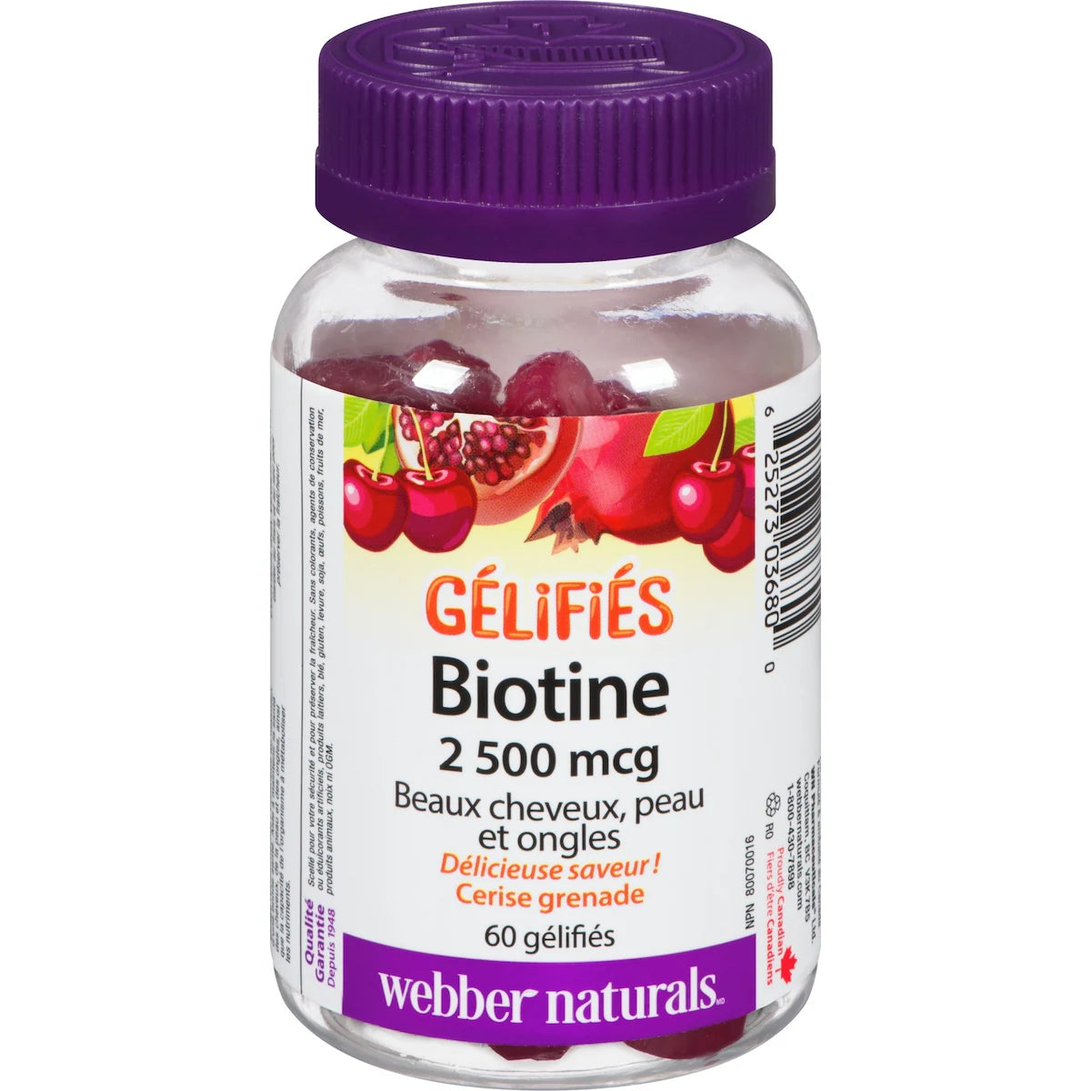 Biotina 2.500 mcg Cereza y Granada Webber