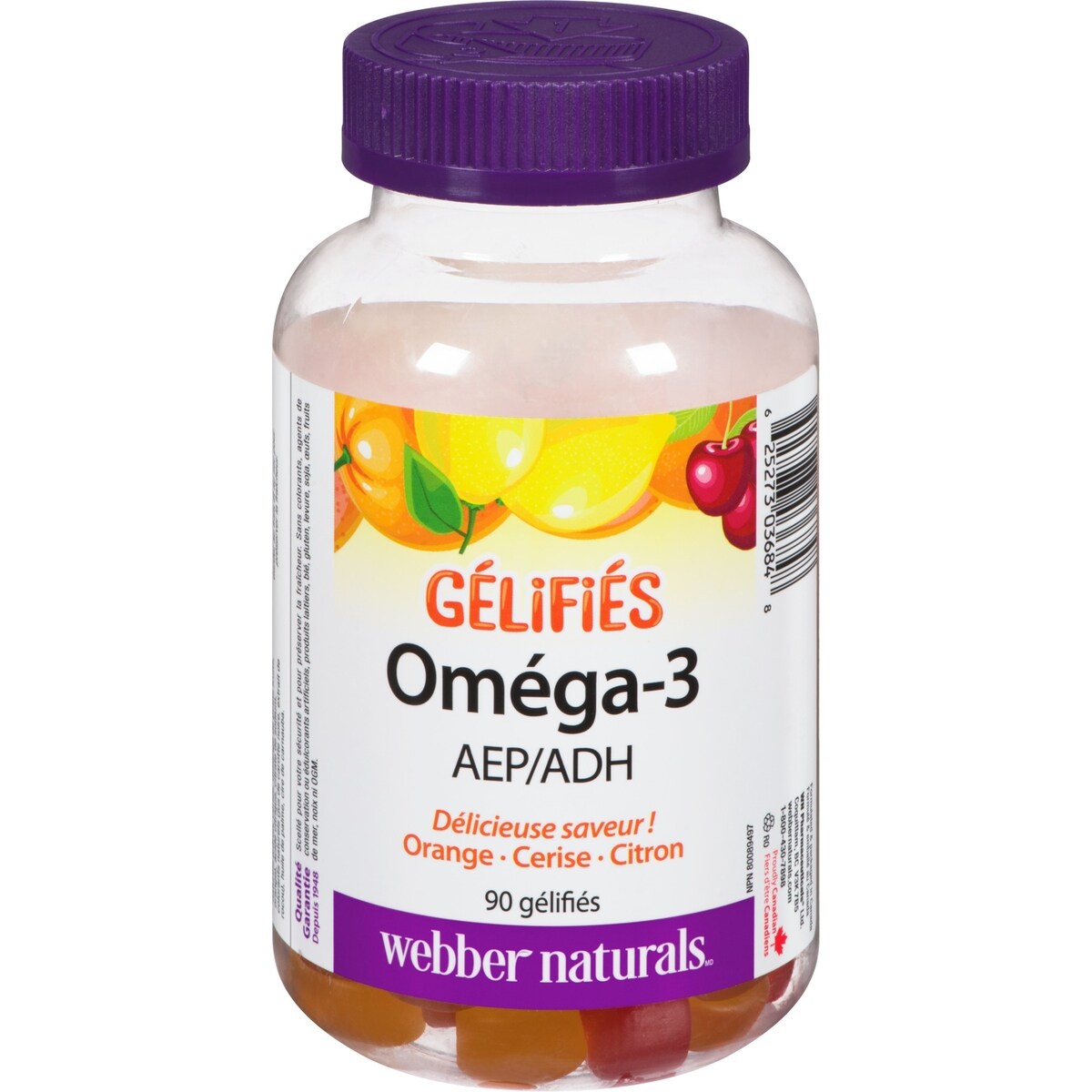 Gomitas de Omega-3 EPA y DHA Naranja y Limón 150 mg Webber