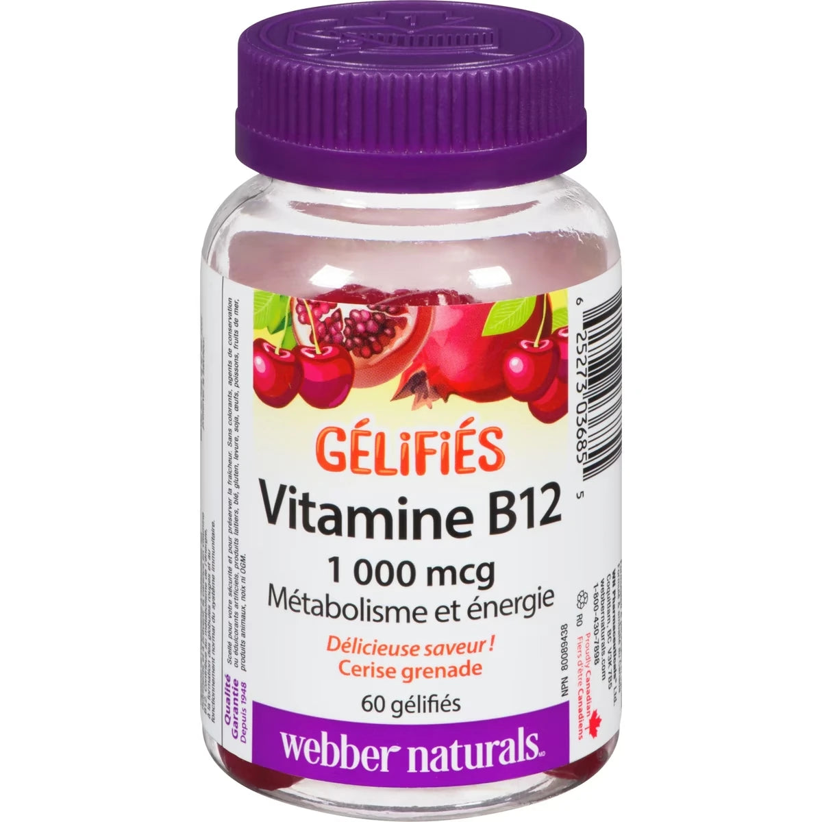 Vitamina B12 1.000 mcg Cereza y Granada Webber