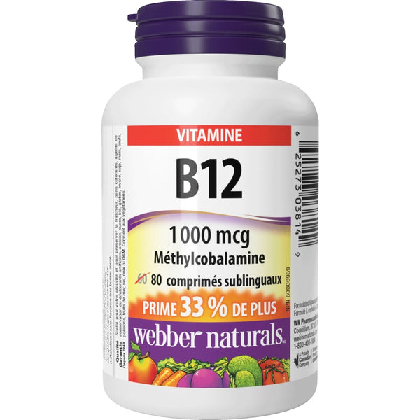 Vitamina B12 Metilcobalamina 1.000 mcg Webber