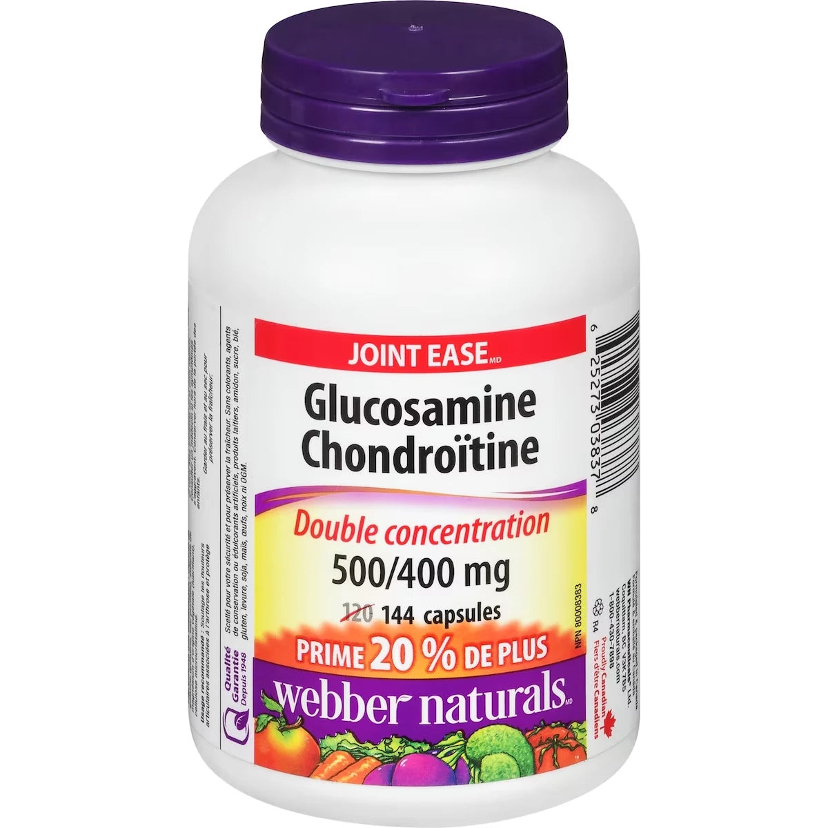Glucosamina y Condroitina Doble Concentración 500/400 mg Webber