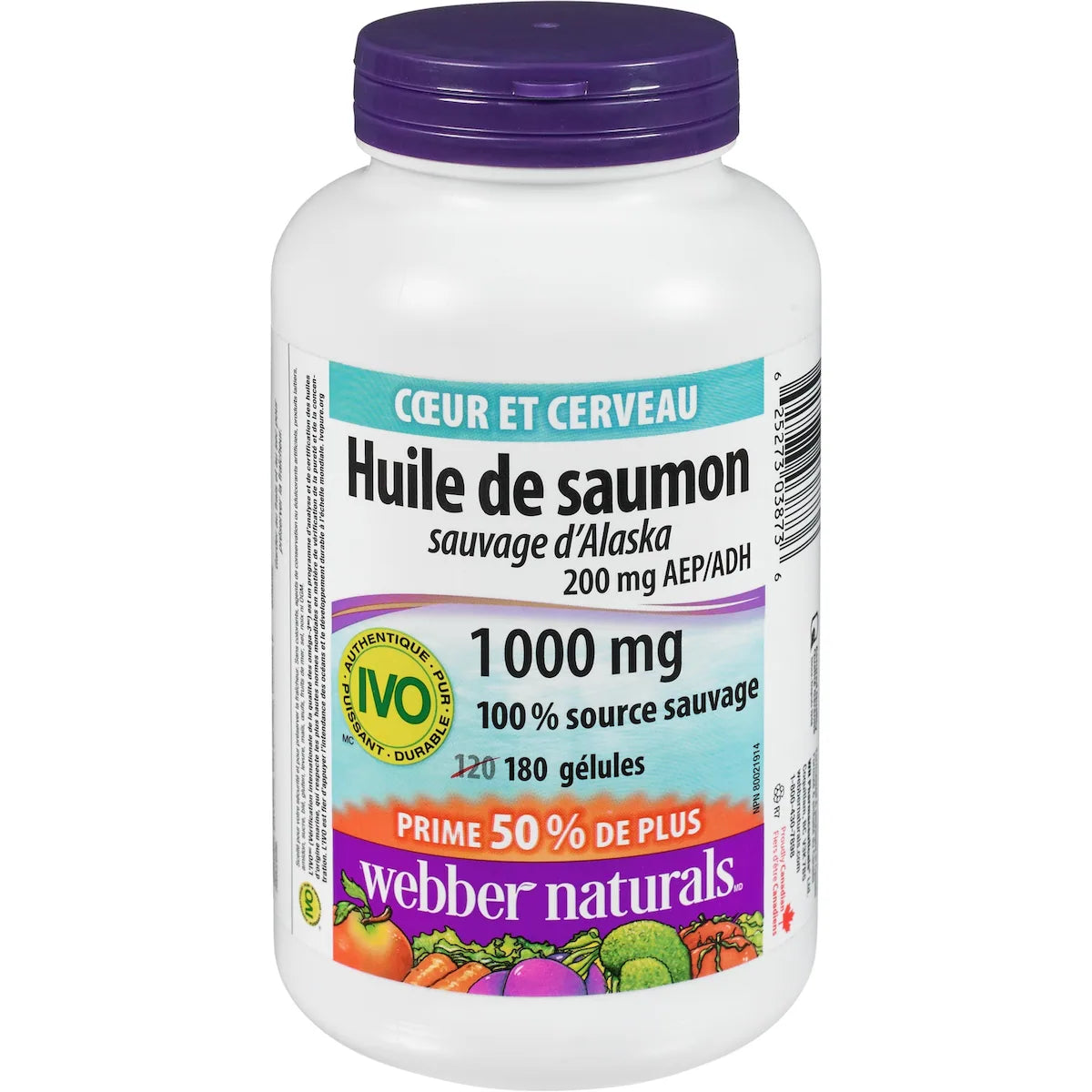 Aceite de Salmón Salvaje de Alaska EPA/DHA 1000 mg Webber