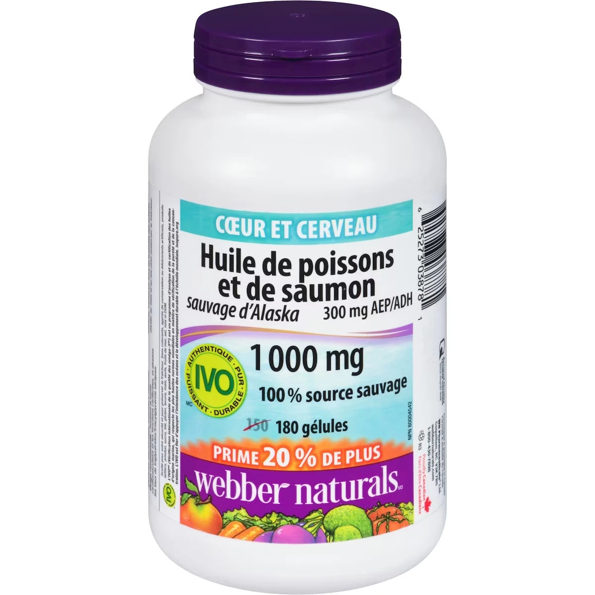 Aceite de Pescado y Salmón Salvaje de Alaska 1000 mg Webber