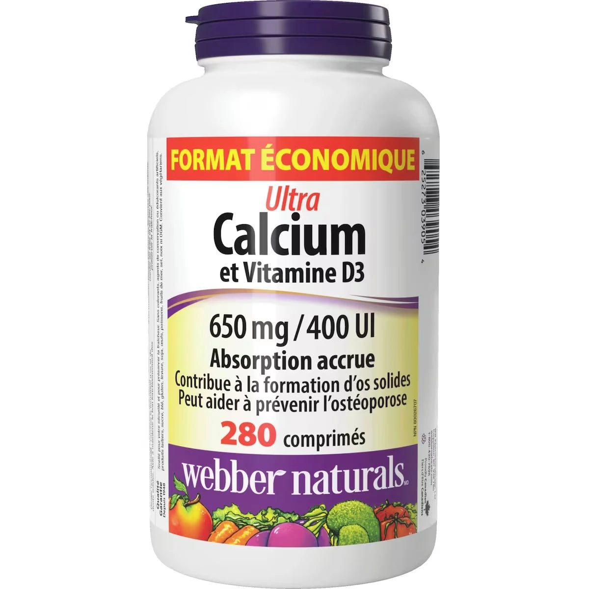 Vitamina D Ultra con Calcio 400 UI 650 mg Webber