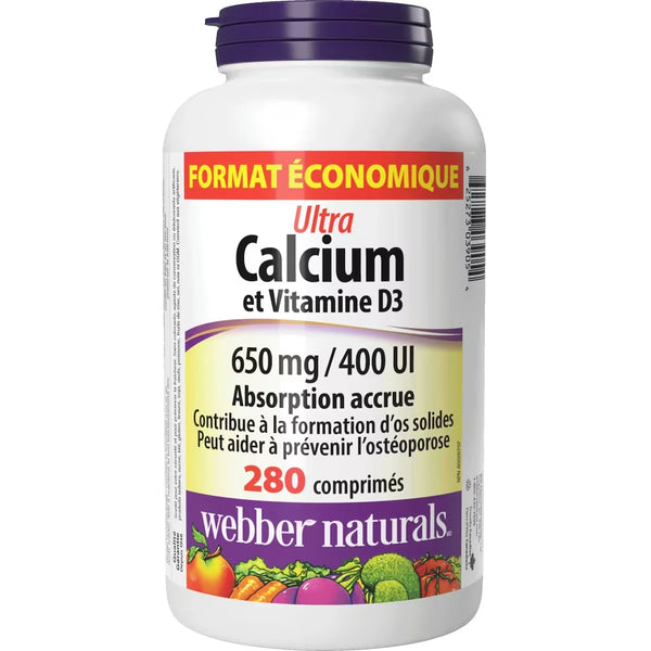 Vitamina D Ultra con Calcio 400 UI 650 mg Webber