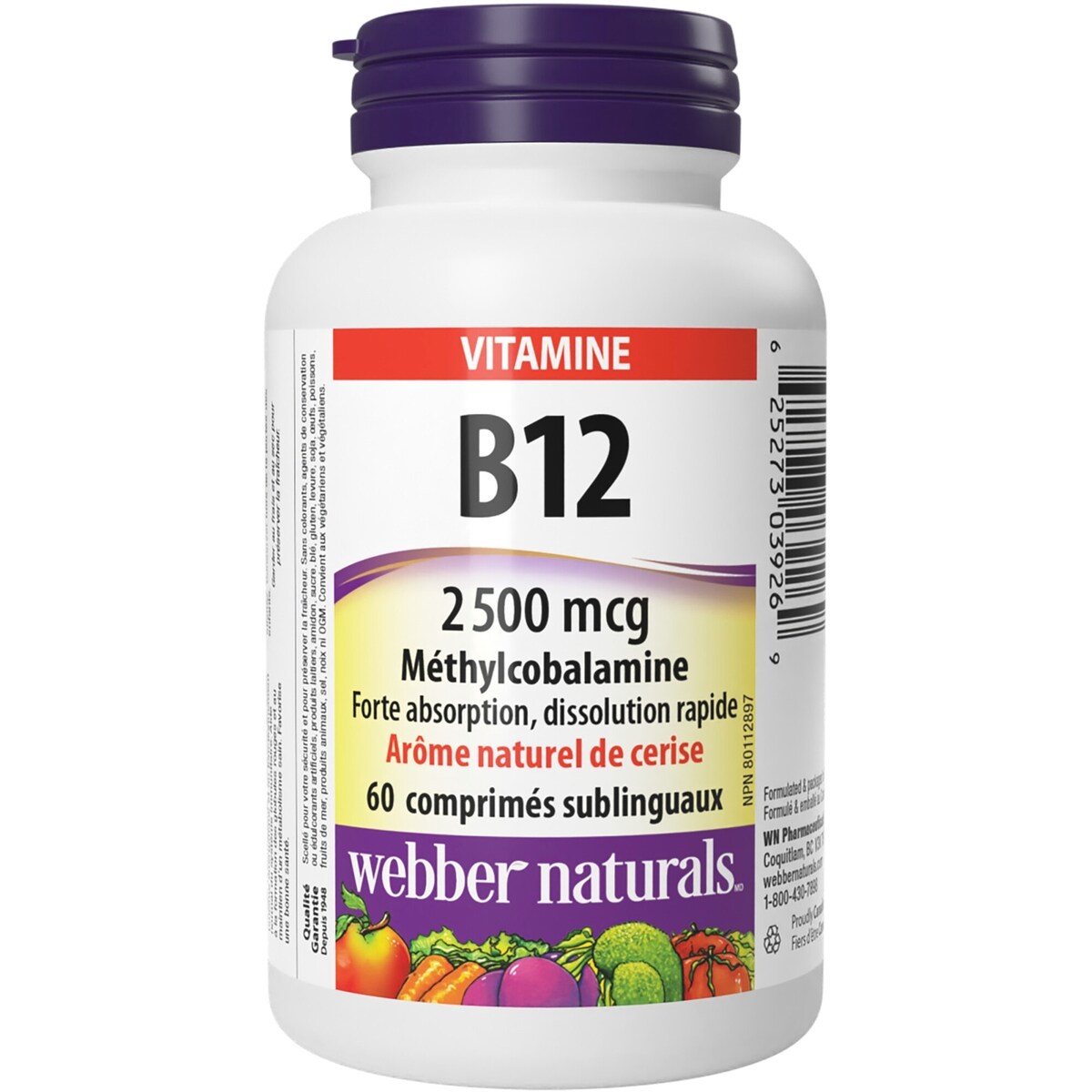 Vitamina B12 Metilcobalamina 2.500 mcg Webber