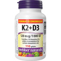 Vitaminas K2 y D3 120 mcg / 1.000 UI Webber