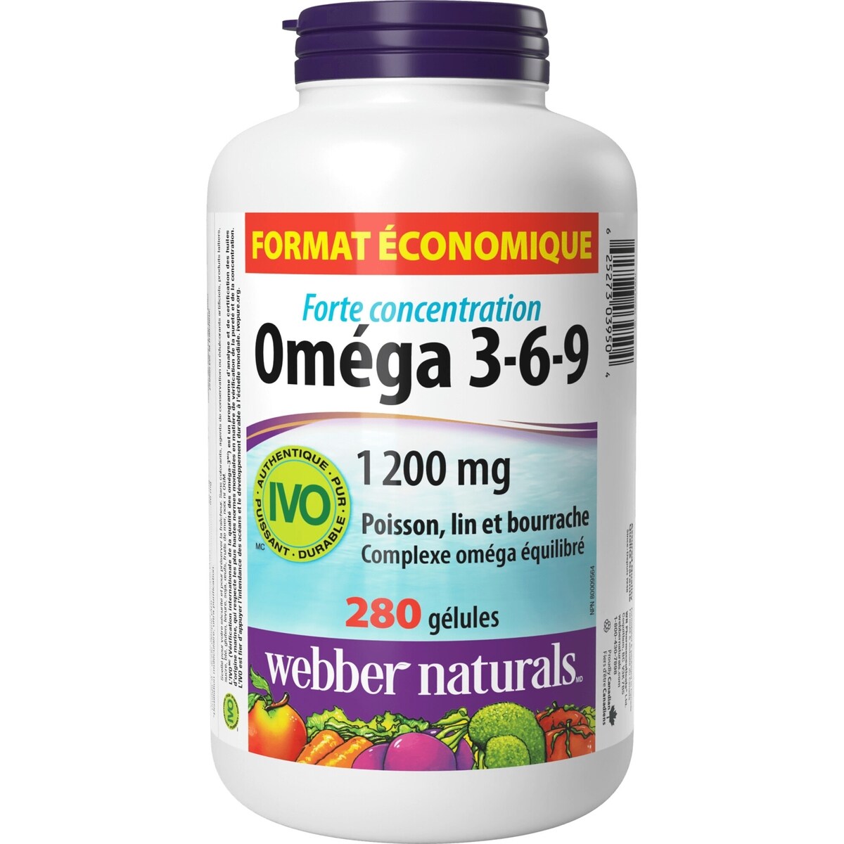 Omega 3-6-9 de Pescado, Lino y Borraja 1200 mg Webber