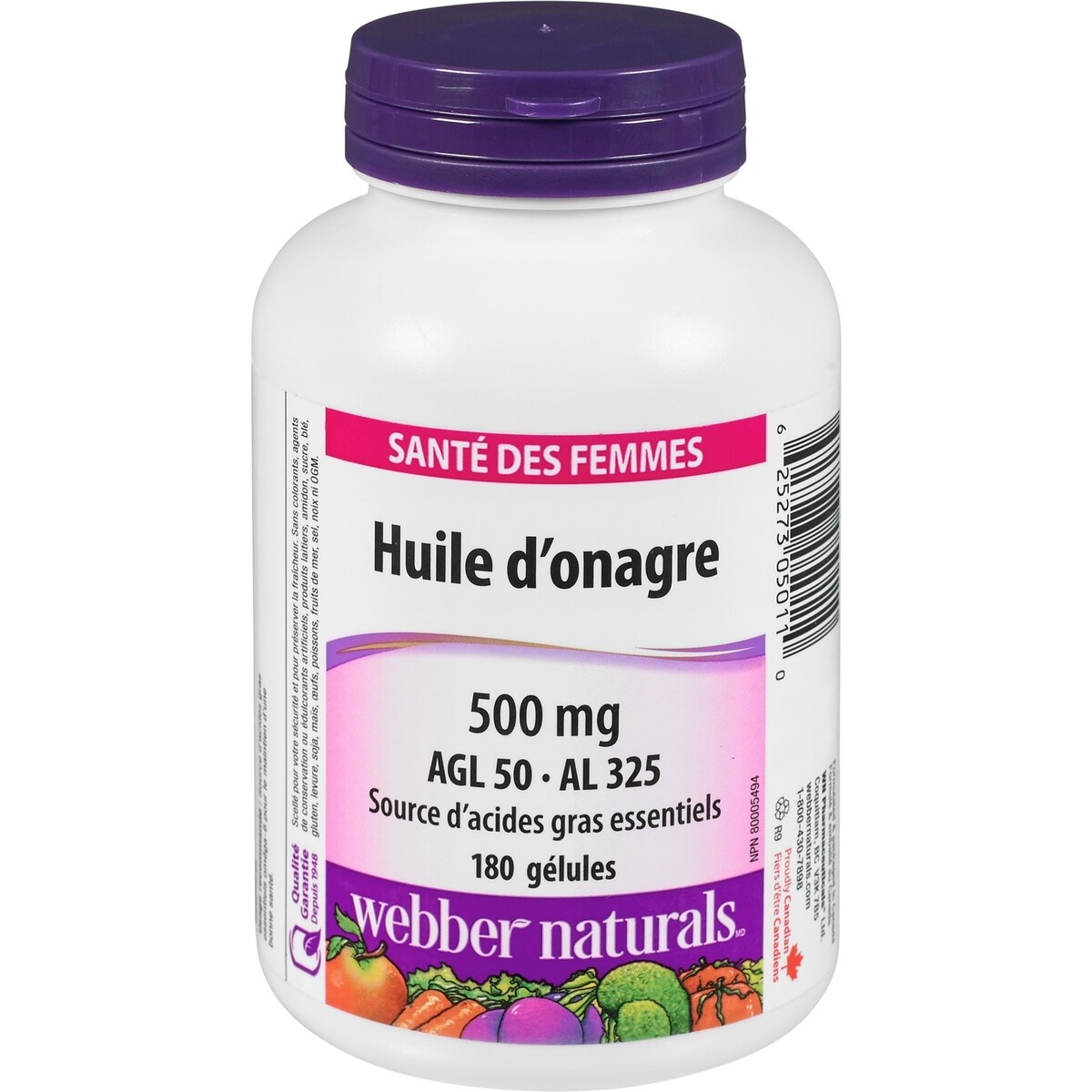 Aceite de Onagra AGL 50 AL 325 500 mg Webber
