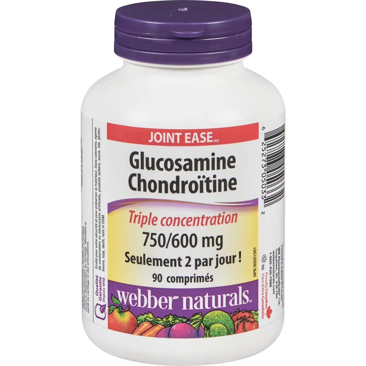 Glucosamina y Condroitina Triple Concentración 750/600 mg Webber