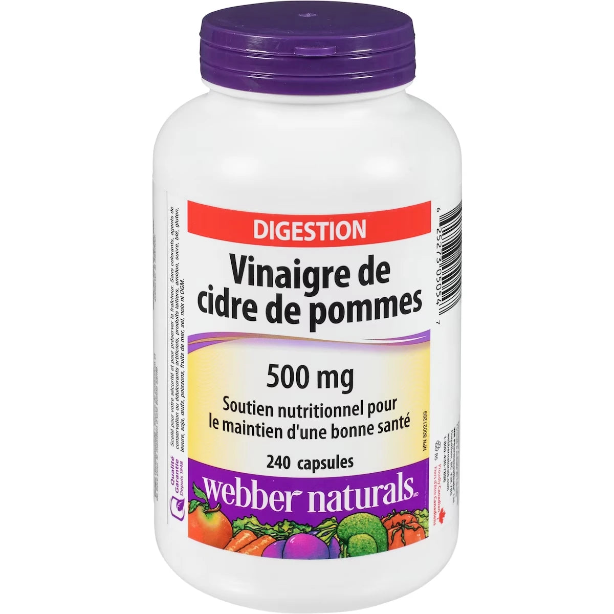 Cápsulas de Vinagre de Sidra de Manzana 500 mg Webber