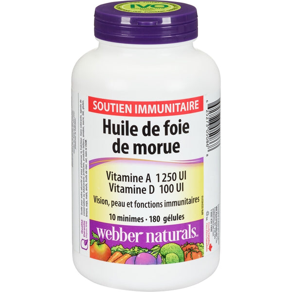 Vitamina D Aceite de Hígado de Bacalao Vitaminas A 1 250 UI/400 UI Webber