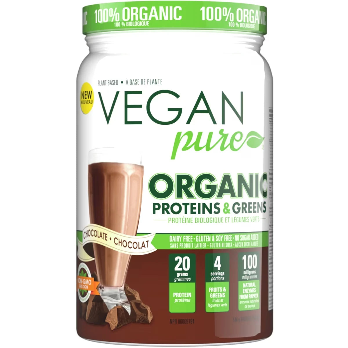 Proteína en Polvo Orgánica con Verduras Verdes Vegan Pure