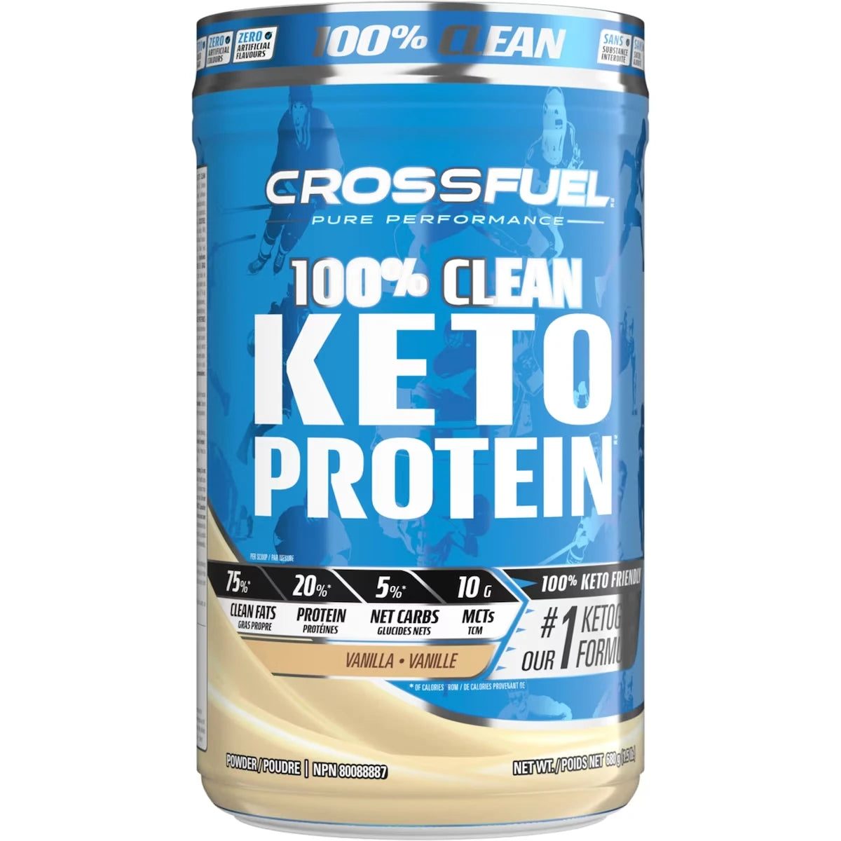 Proteína en Polvo 100% Limpia Keto Protein Vainilla Crossfuel