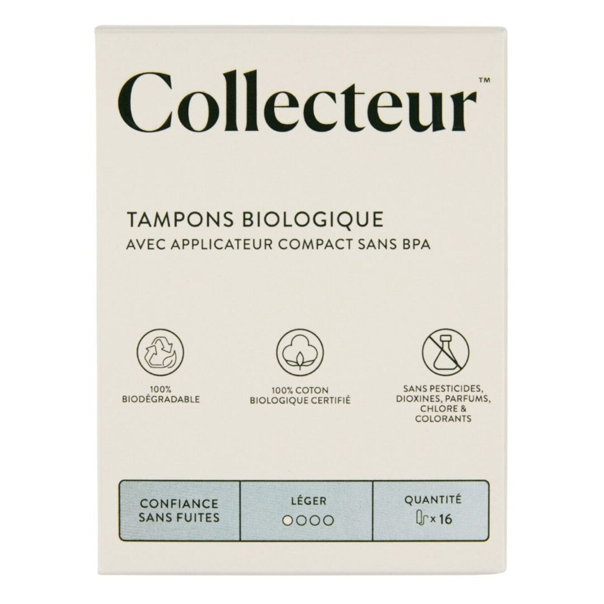 Tampones de Algodón Orgánico Absorción Ligera Collecteur