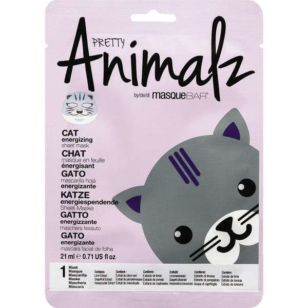 Mascarilla Facial en Tela Animalz Gato Masque Bar