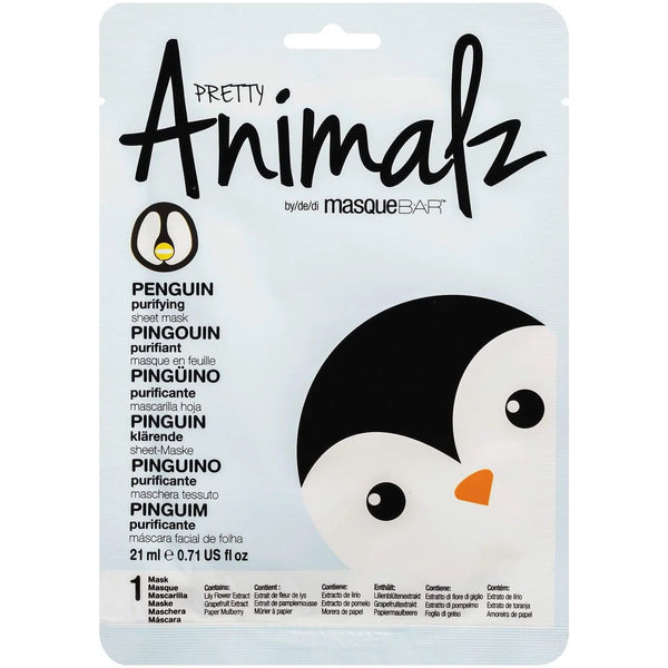 Mascarilla Facial en Tela Animalz Pingüino Masque Bar