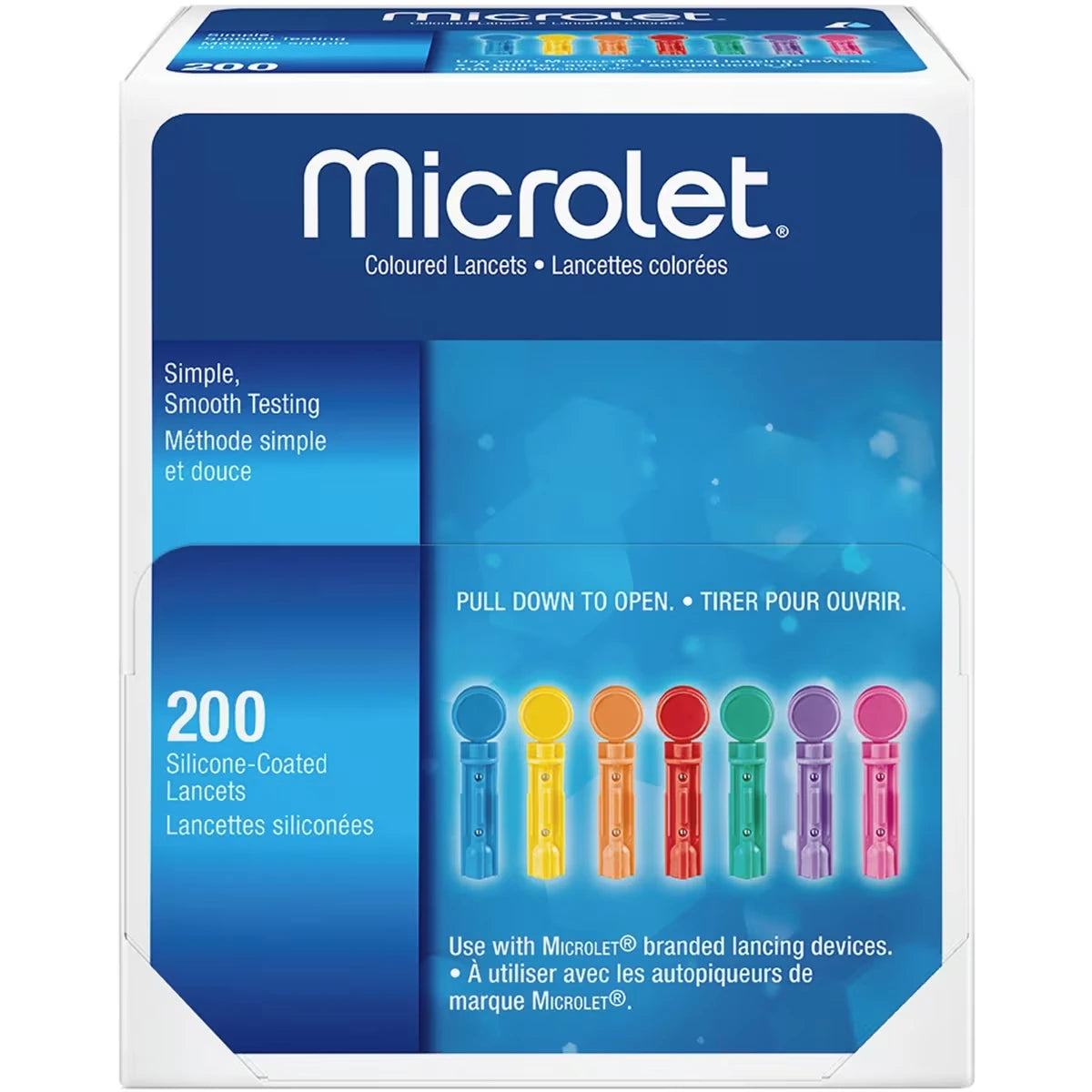 Lancetas de Colores 200 unidades Microlet