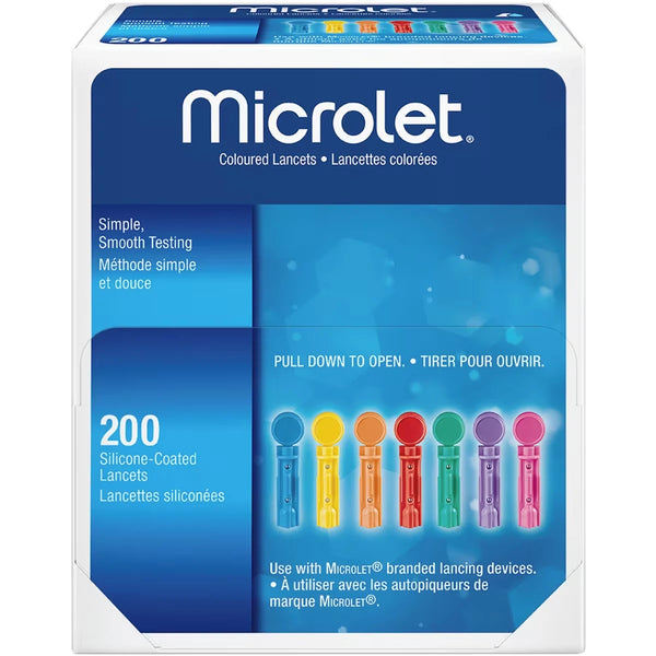 Lancetas de Colores 200 unidades Microlet