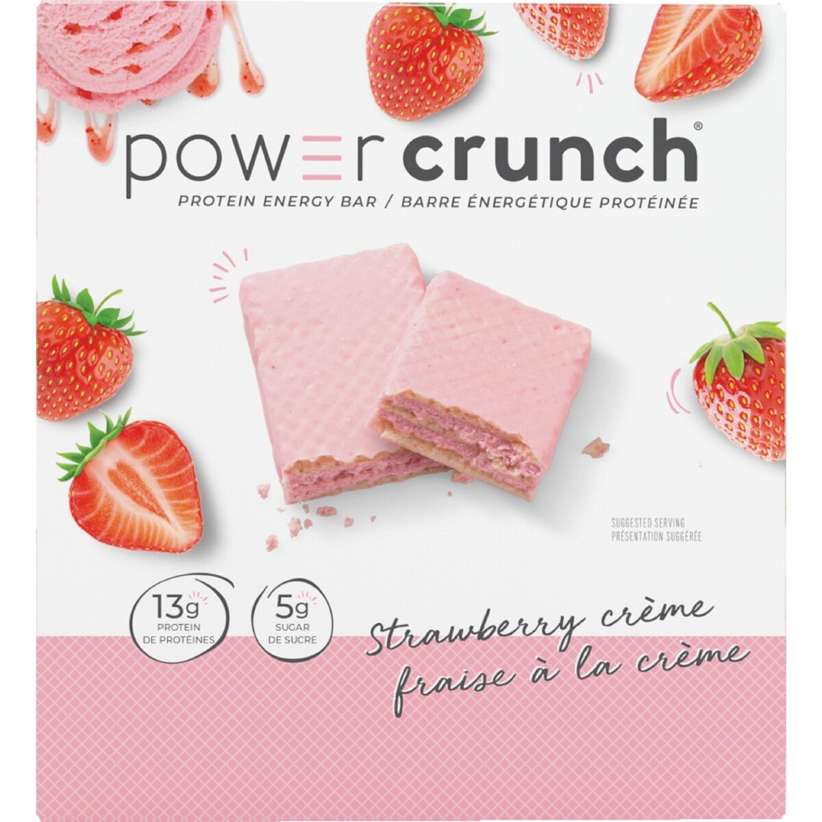 Barra de Proteína Fresa con Crema Power Crunch