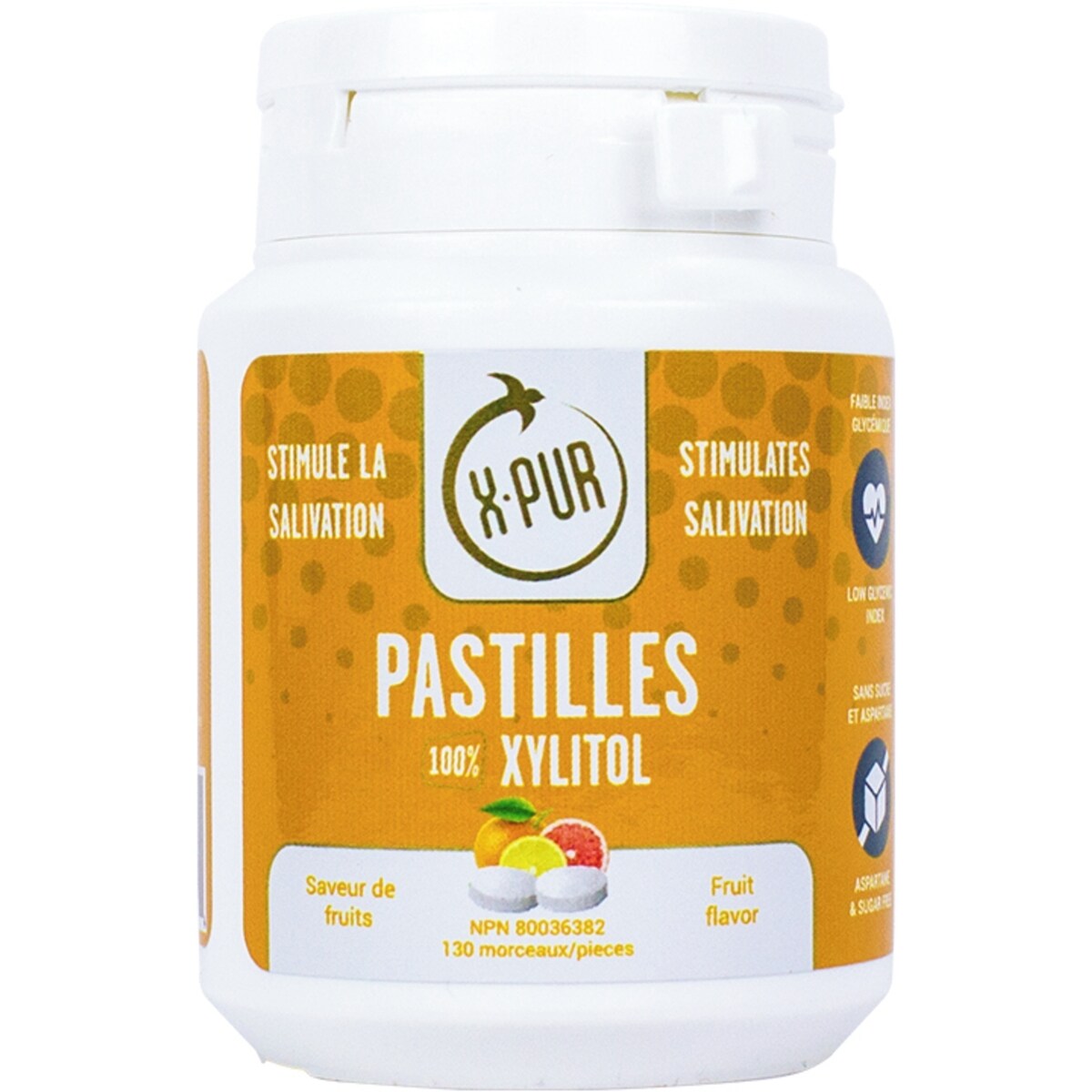 Pastillas X-PUR Sabor Frutas Xylitol