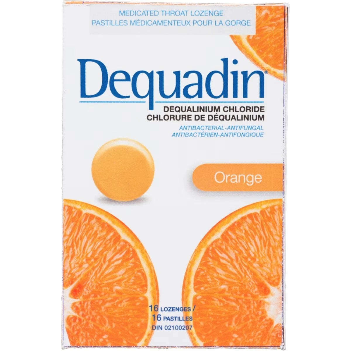 Pastillas de Cloruro de Dequalinio Naranja 16 un Dequadin