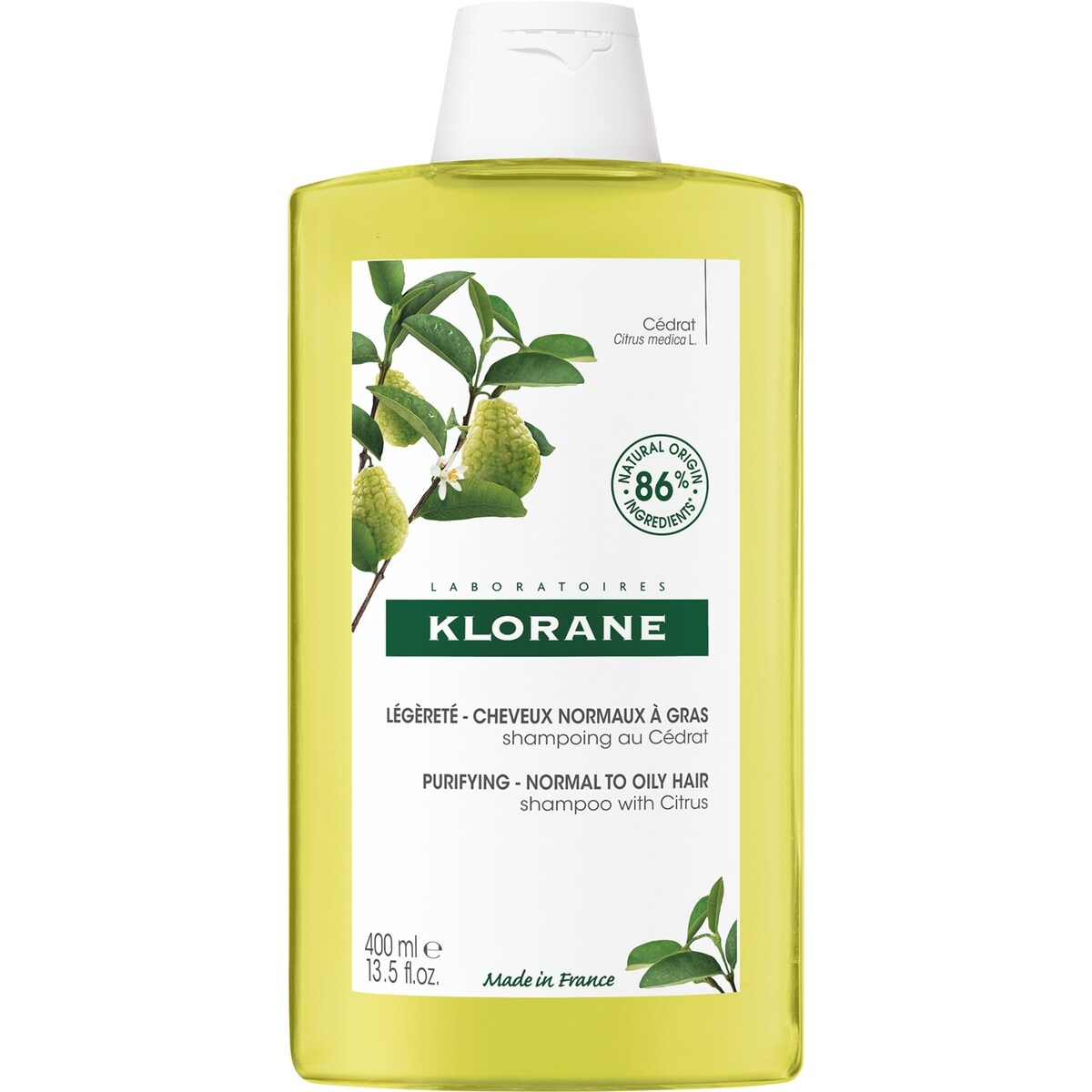 Shampoo con Pulpa de Cidra Cabello Normal a Graso Klorane