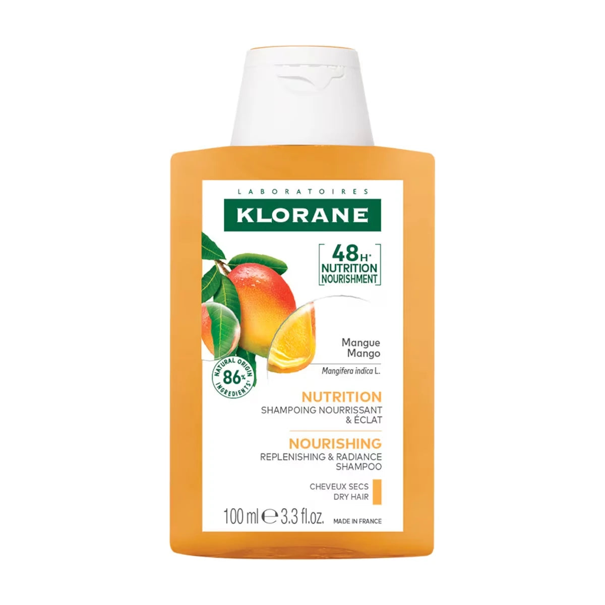 Shampoo Nutritivo de Mango Cabello Seco 100 ml Klorane