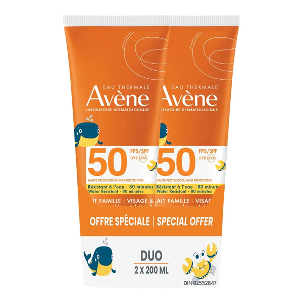 Duo Leche Solar Familiar Rostro y Cuerpo FPS 50 Avène