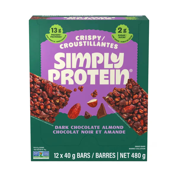 Barras Crujientes Chocolate Negro y Almendra Simply Protein