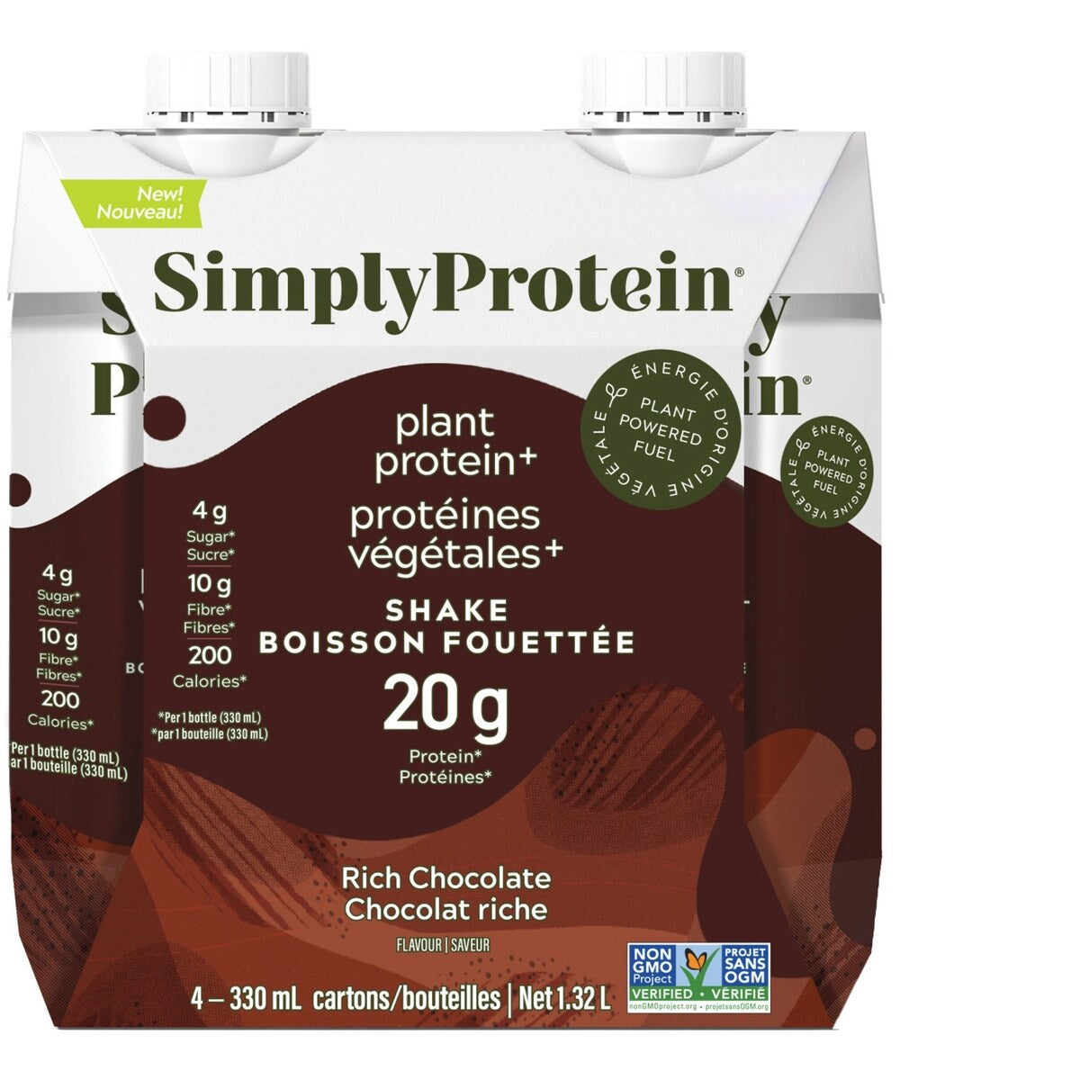 Bebida Proteica Chocolate Pack 4 x 330 ml Simply Protein