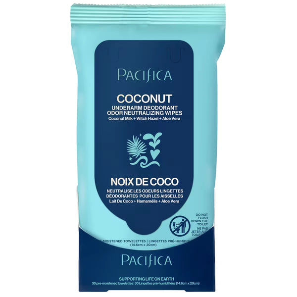 Desodorante Coco Neutraliza los Olores Toallitas Pacifica Beauty