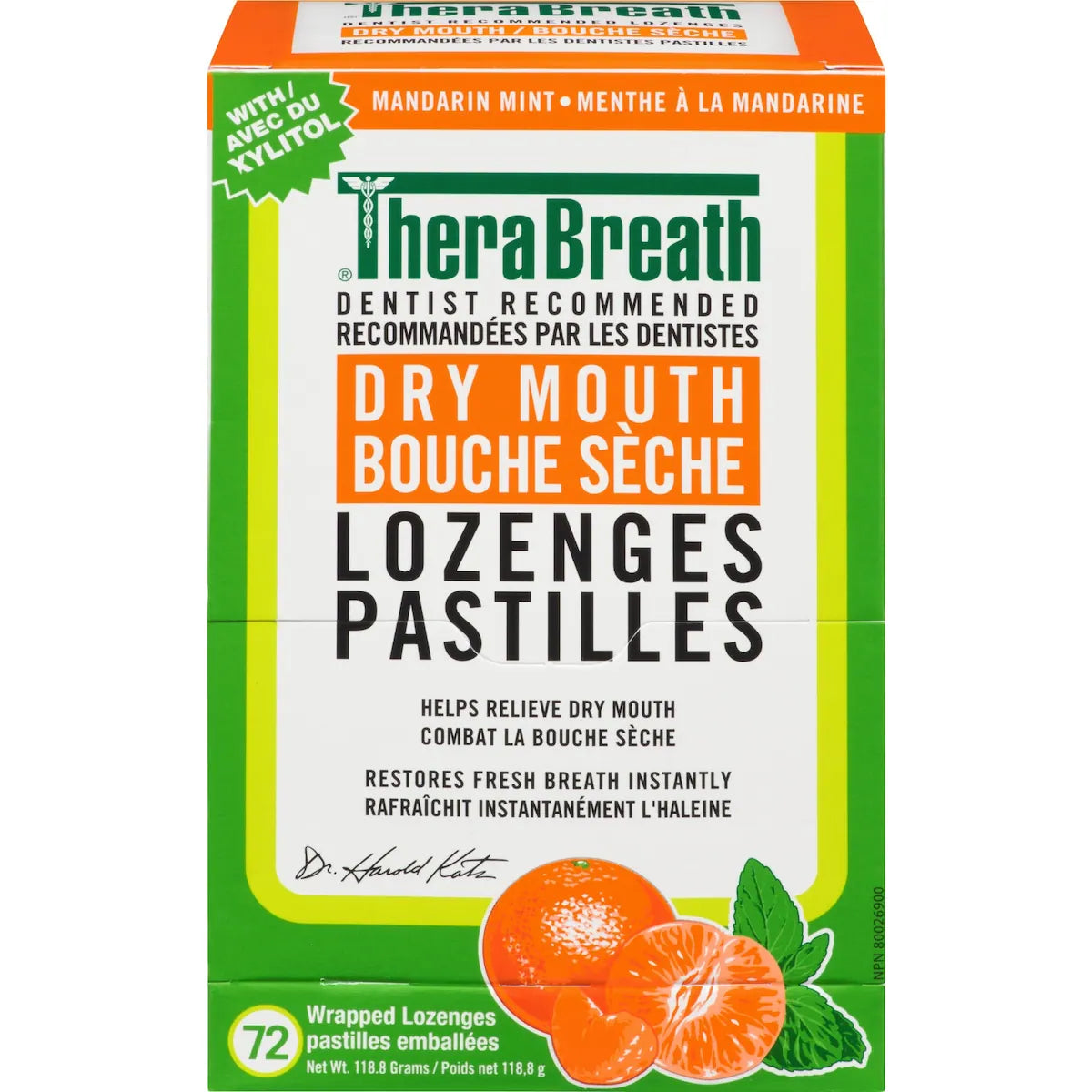 Pastillas Boca Seca Menta y Mandarina 72 Unidades TheraBreath