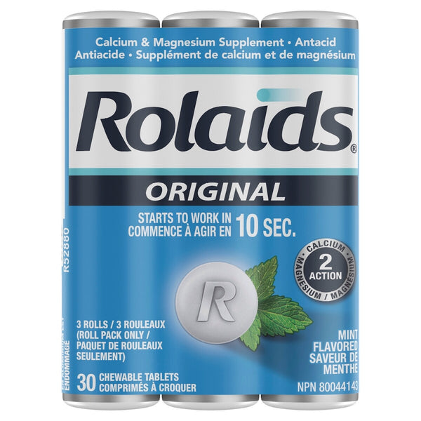 Comprimidos Antiácidos Original Menta 3x10 u Rolaids