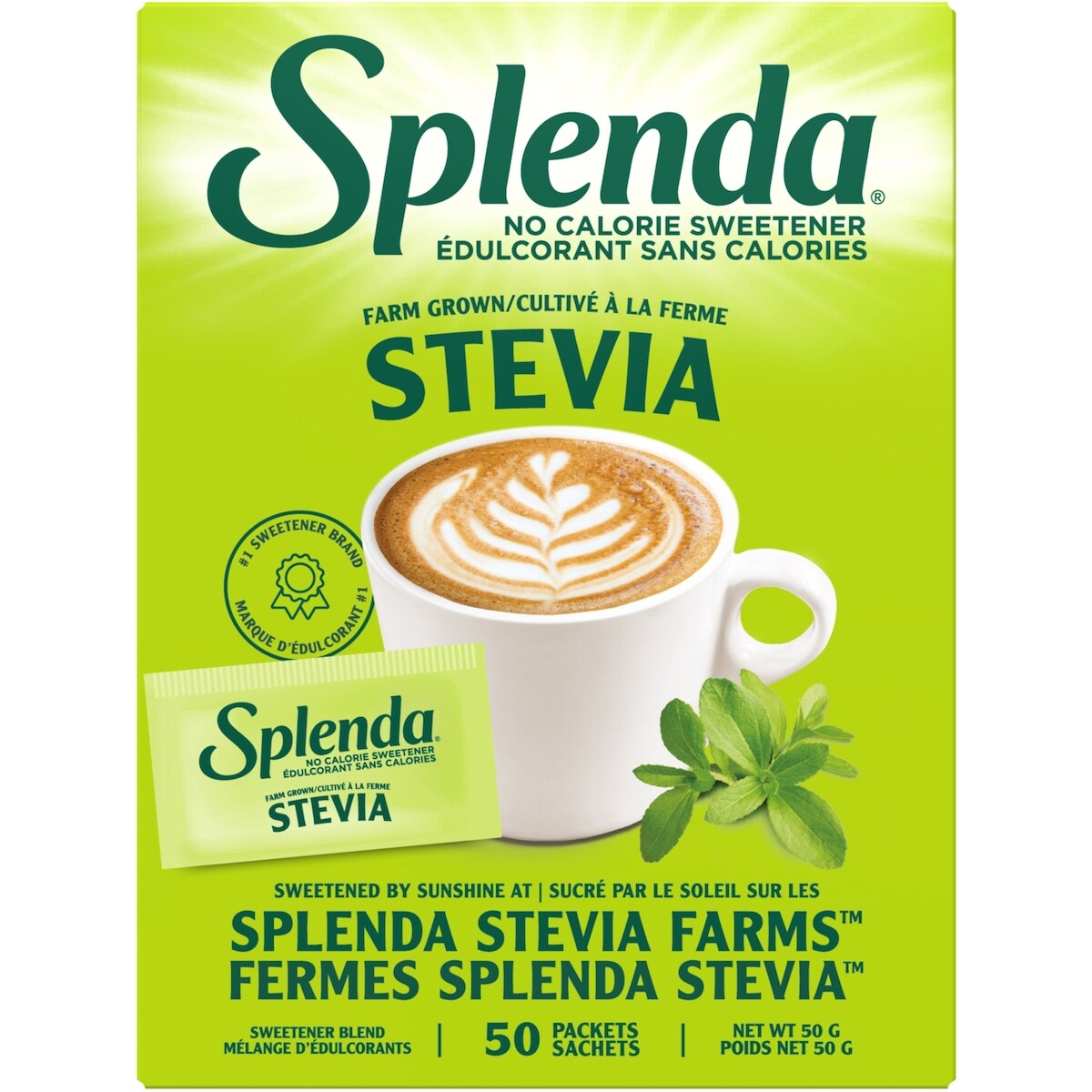 Sobres de Endulzante Stevia 50 un. Splenda