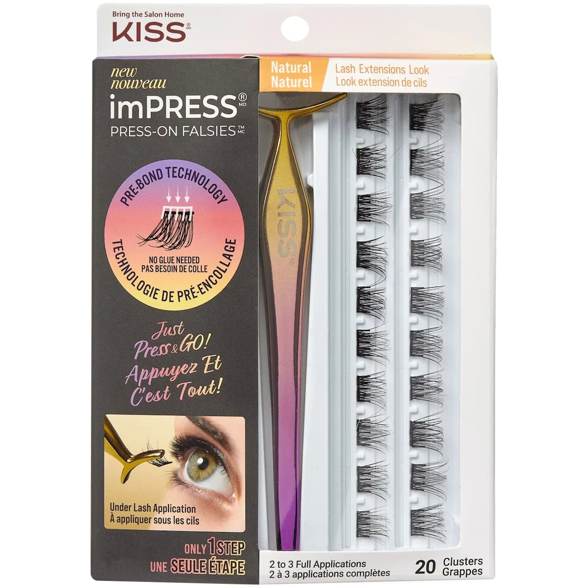 Maquillaje de Ojos Impress Press-On Falsies Eyelashes Natural Kiss