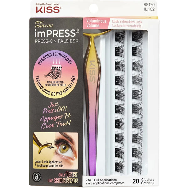 Maquillaje de Ojos Impress Press-On Falsies Eyelashes Voluminous Kiss