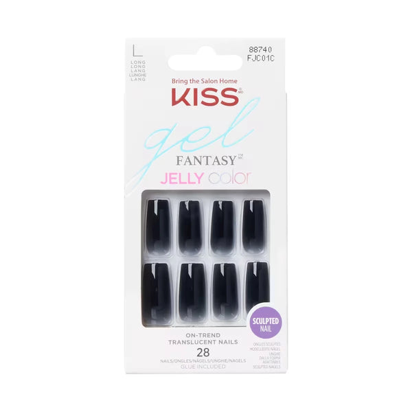 Uñas Postizas Gel Fantasy Jelly Gellee Largas 28 un Kiss