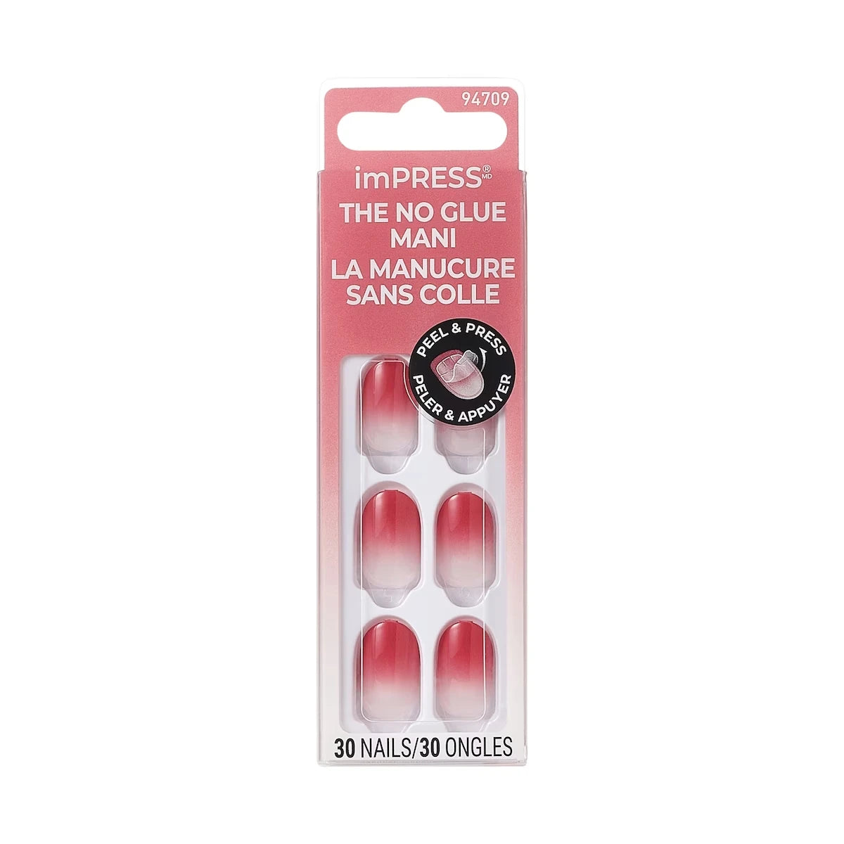 Uñas Postizas Adhesivas Impress Color 30 unidades Kiss
