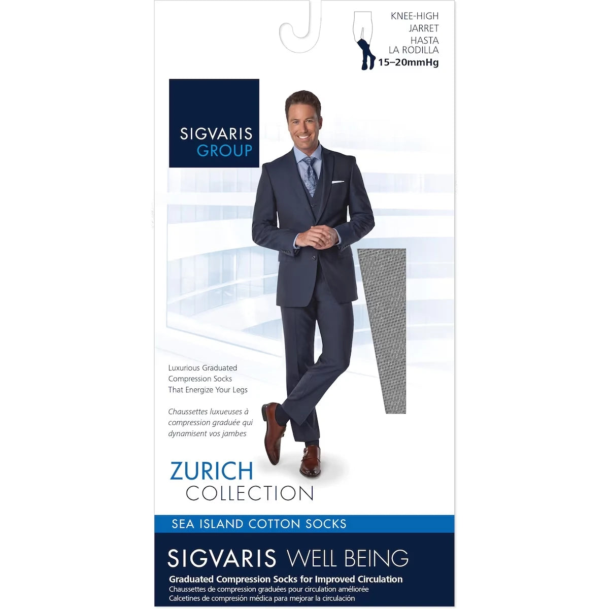 Calcetines de Compresión Sea Island Hombre Negro Talla B Sigvaris