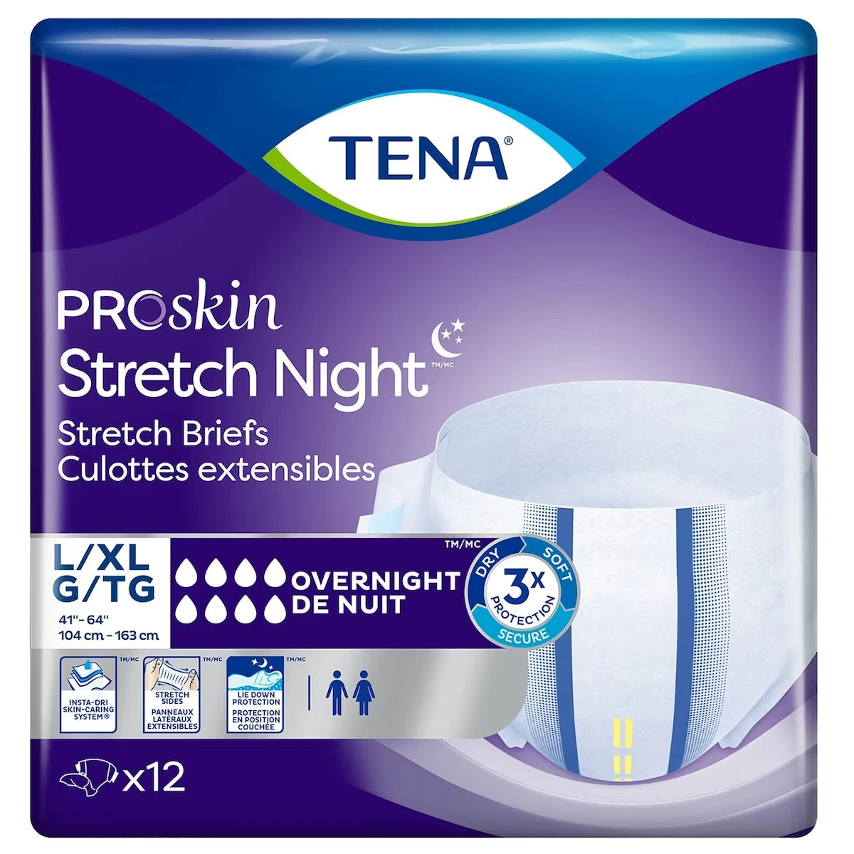 Ropa Interior de Noche Ajustable ProSkin Talla G/TG 12 un Tena