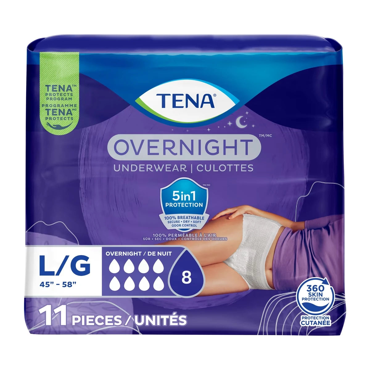 Ropa Interior para Incontinencia Absorción Noche Talla L Tena
